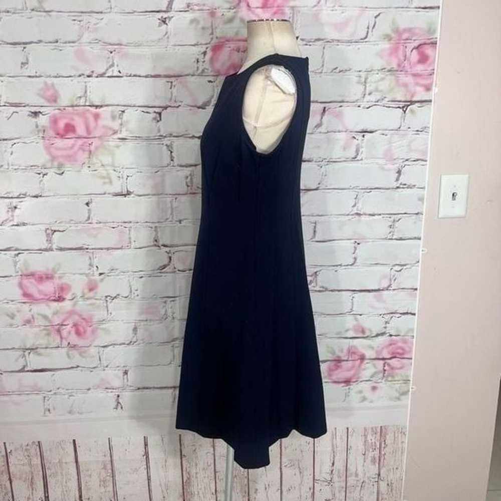 Talbots sleeveless navy blue a-line jersey work d… - image 6