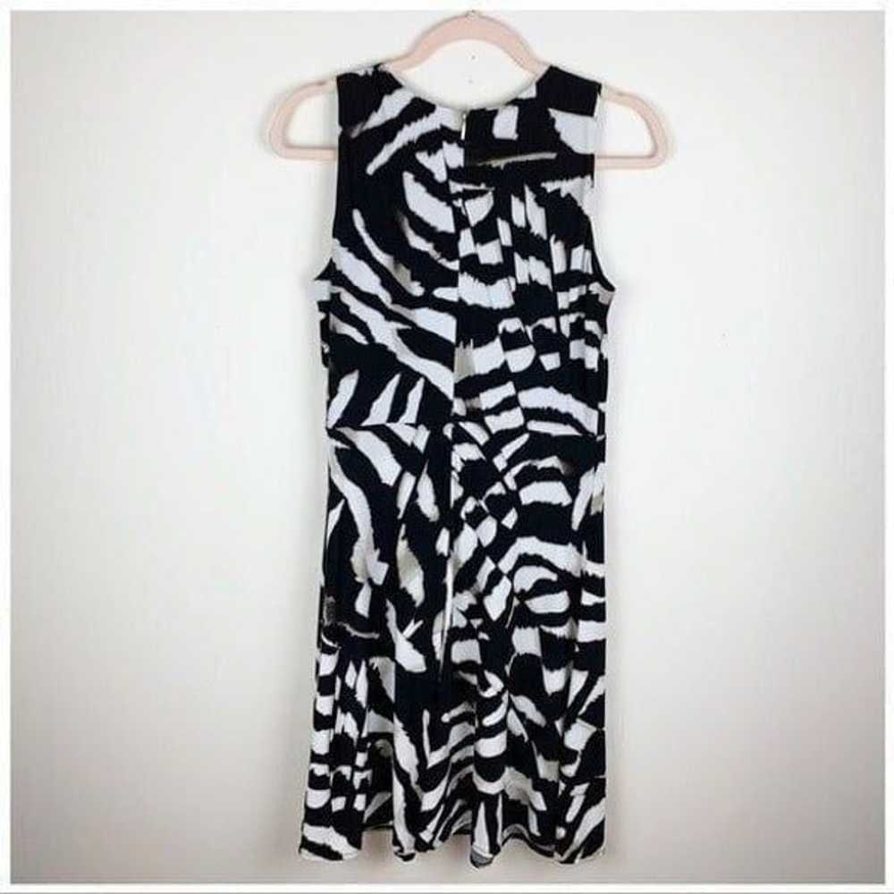 Donna Karan B/W Print Fit Flare Dress - image 1