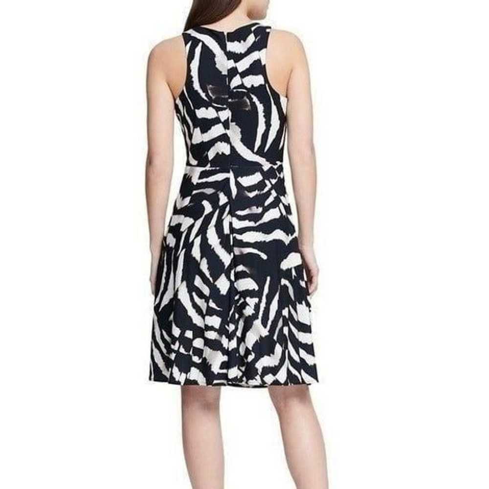 Donna Karan B/W Print Fit Flare Dress - image 3