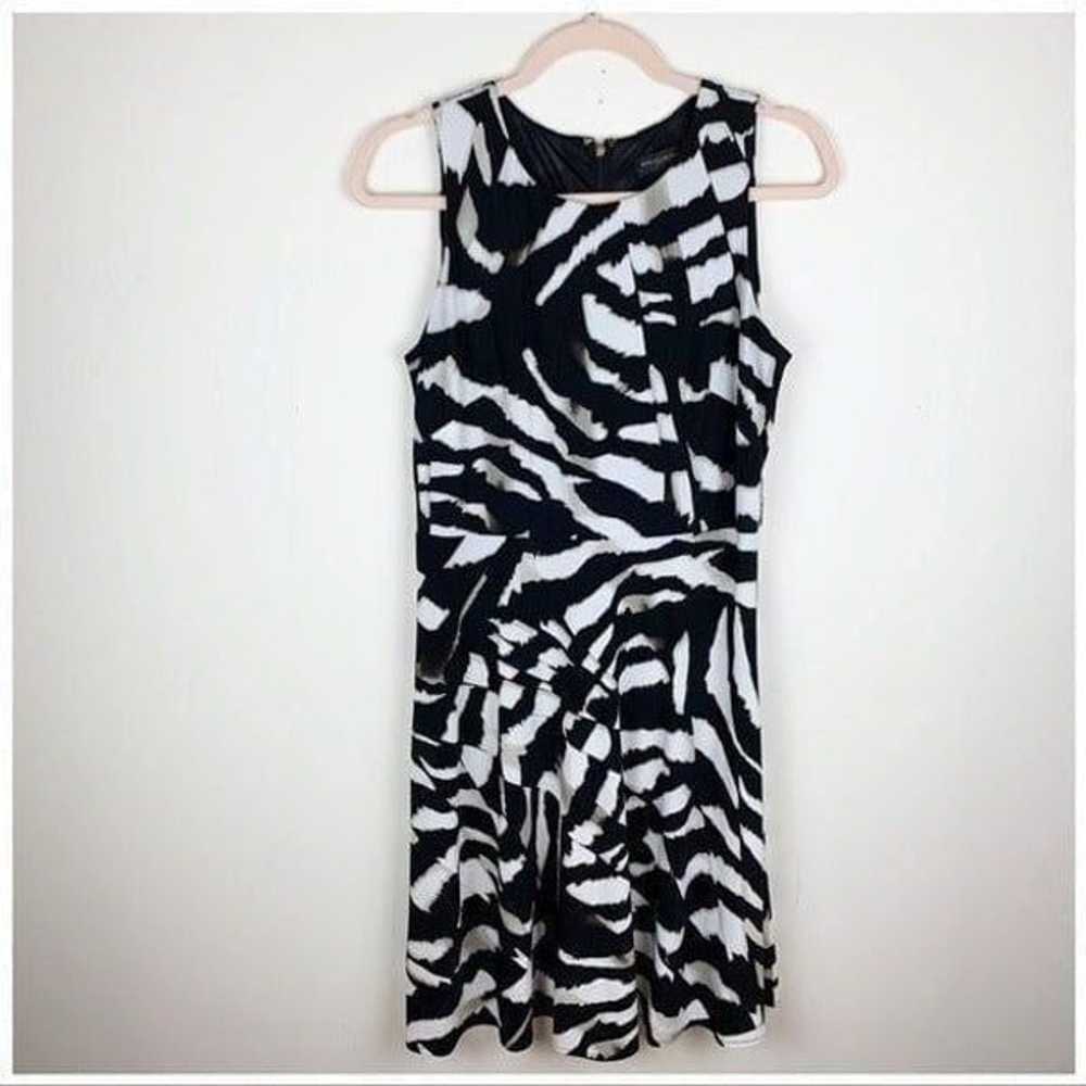 Donna Karan B/W Print Fit Flare Dress - image 7