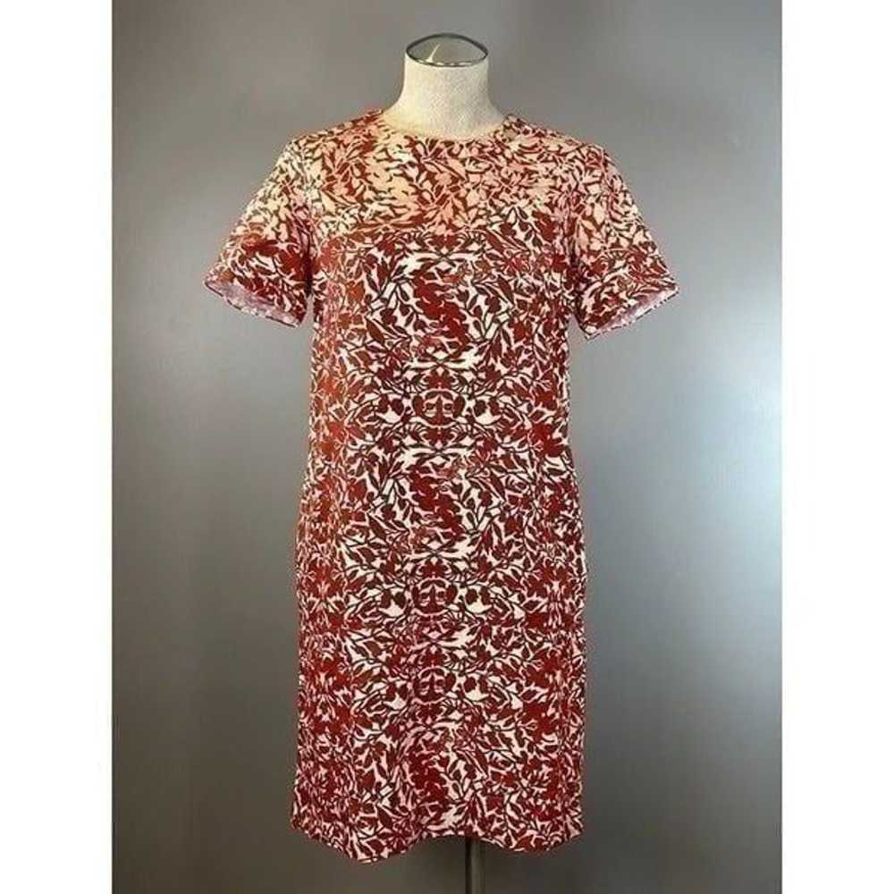 Max Mara Floral Canvas Shift Dress in Red Size 8 - image 1