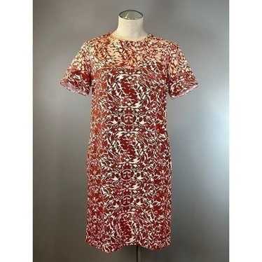 Max Mara Floral Canvas Shift Dress in Red Size 8 - image 1