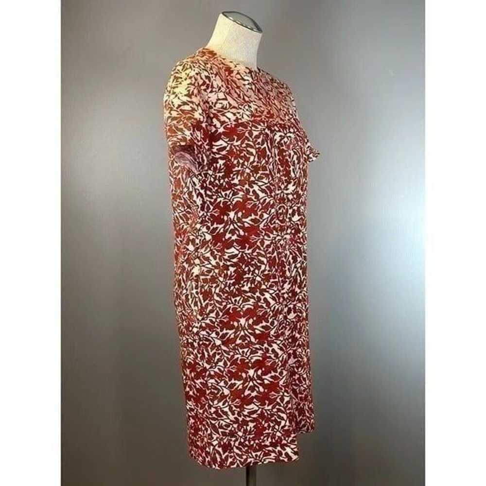 Max Mara Floral Canvas Shift Dress in Red Size 8 - image 2