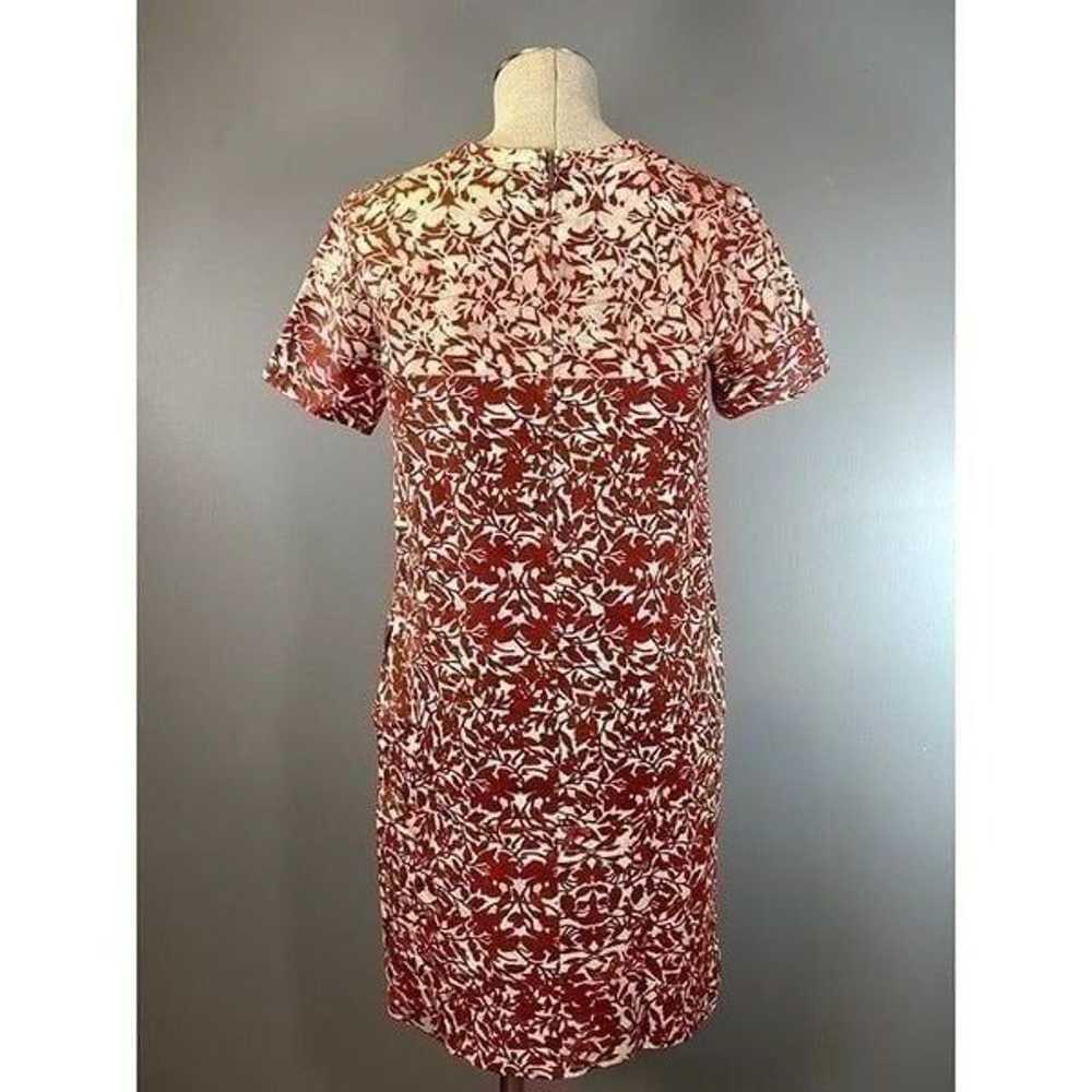 Max Mara Floral Canvas Shift Dress in Red Size 8 - image 3