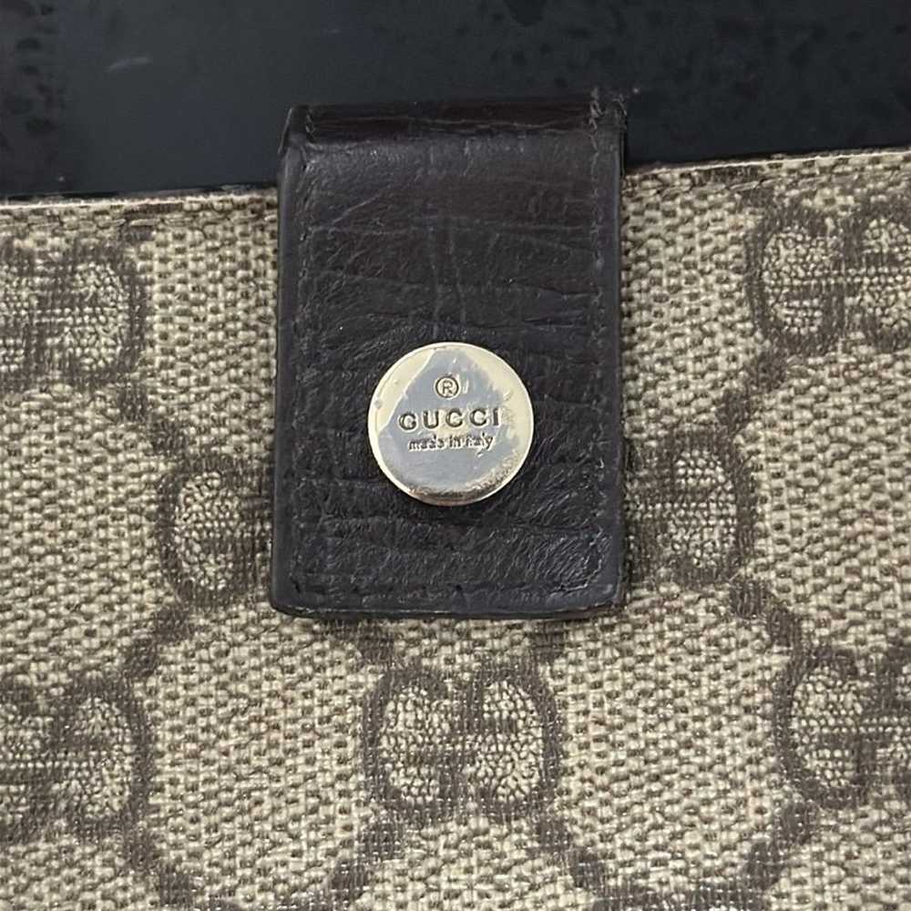 Gucci Brown GG Monogram Bordeaux Bifold Coin Pock… - image 7