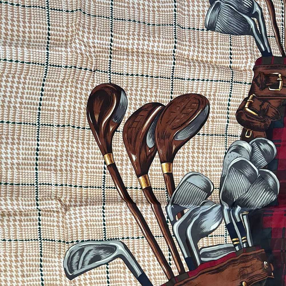 RARE VTG Ralph Lauren Golfing Print Silk Square S… - image 3