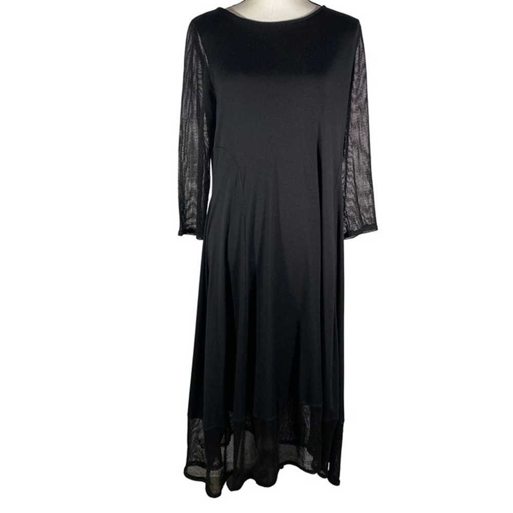 Comfy USA Washington Dress Black long sleeve mesh… - image 1