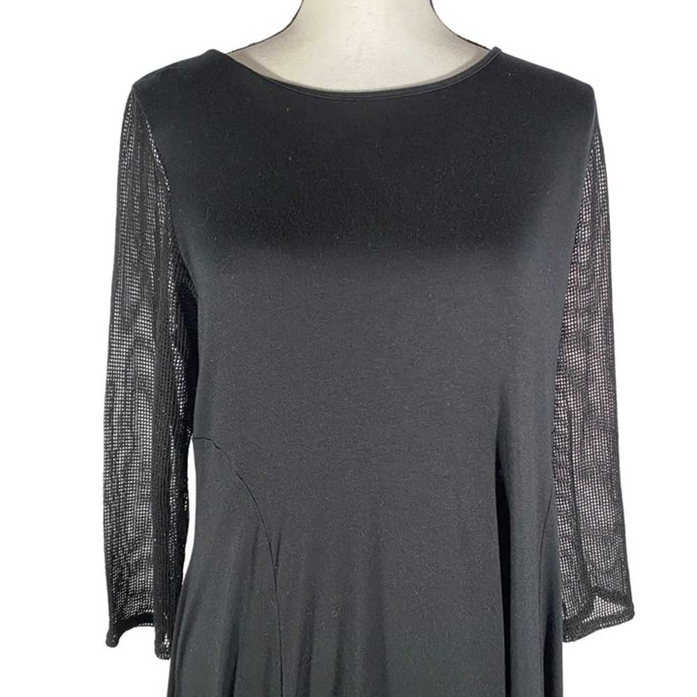 Comfy USA Washington Dress Black long sleeve mesh… - image 2