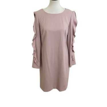 Donna Karan Long Sleeve Cold Shoulder Ruffle Shif… - image 1