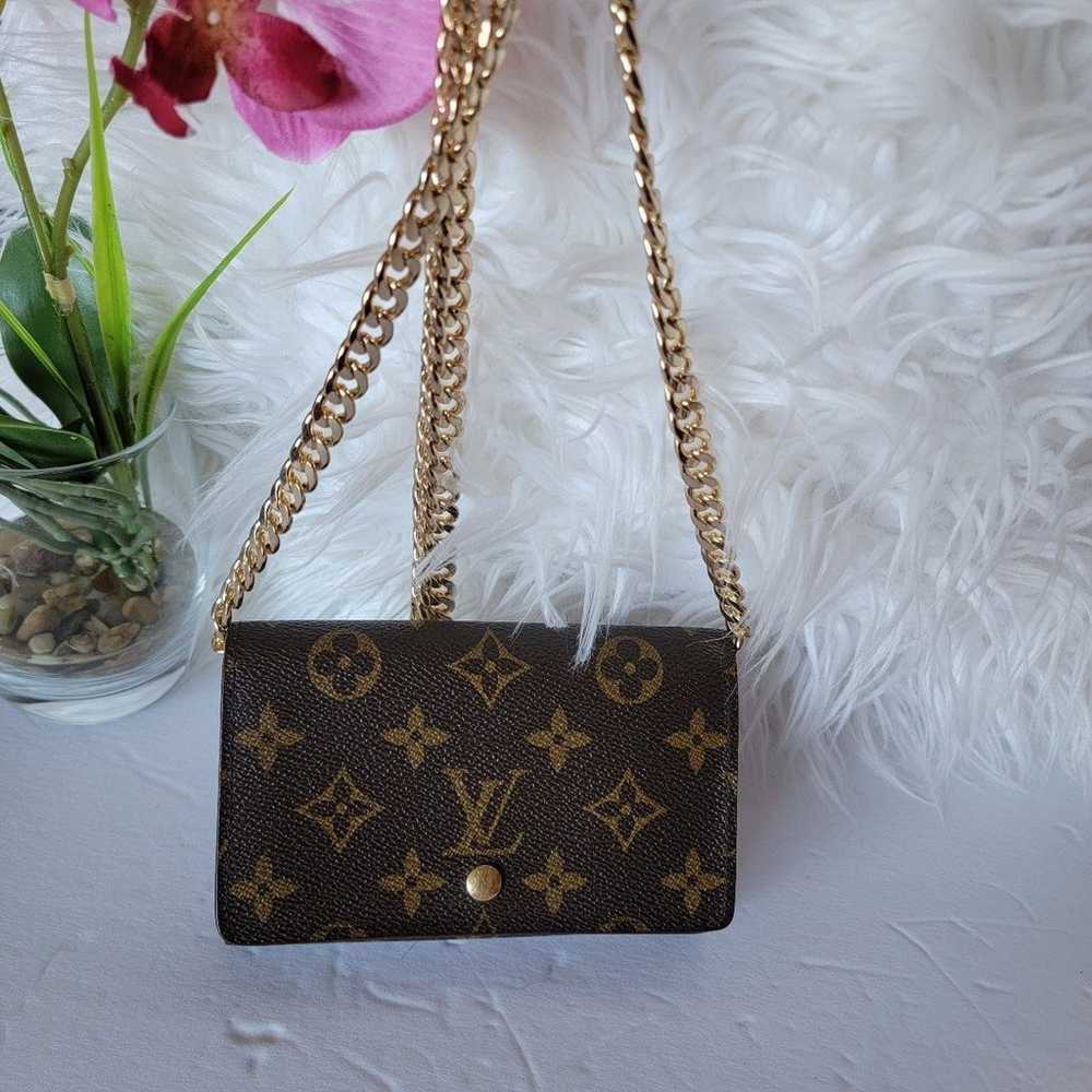 Louis Vuitton monogram compact zip wallet on chain - image 4