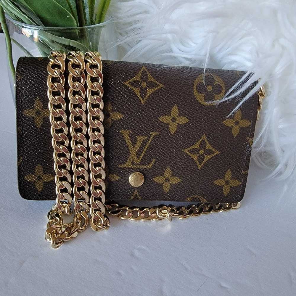 Louis Vuitton monogram compact zip wallet on chain - image 7