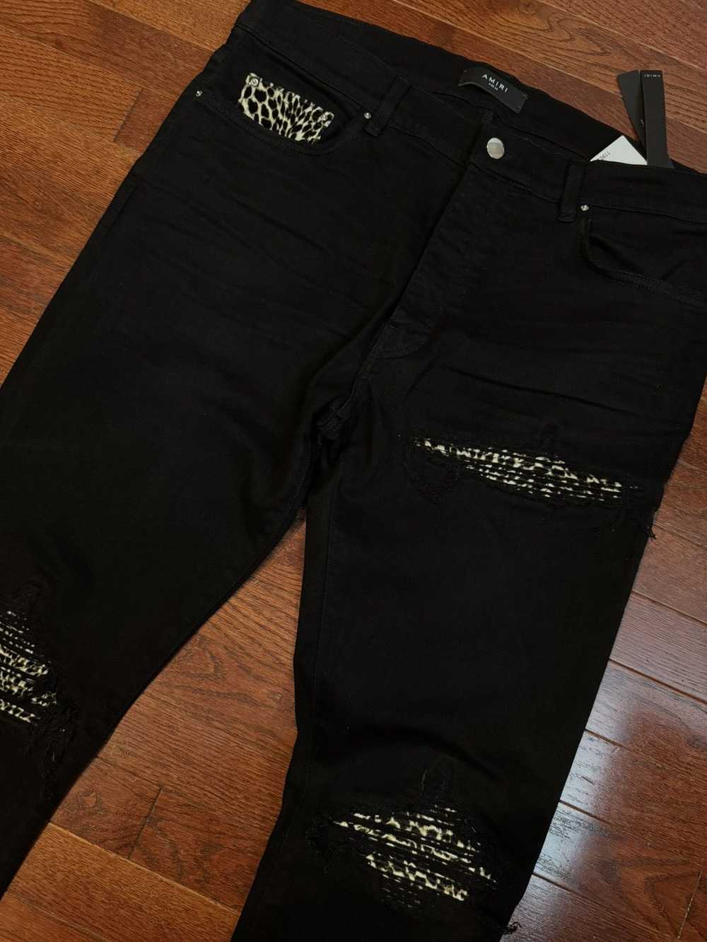 Amiri Amiri Black Leopard Patch MX1 Jeans Size 36 - image 1