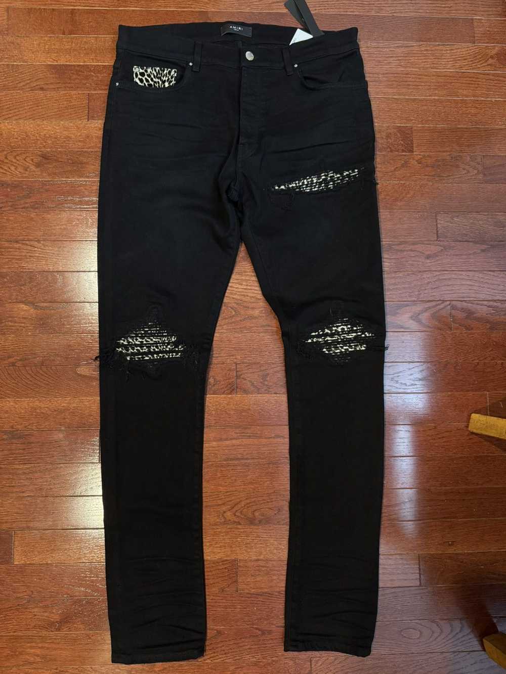 Amiri Amiri Black Leopard Patch MX1 Jeans Size 36 - image 2