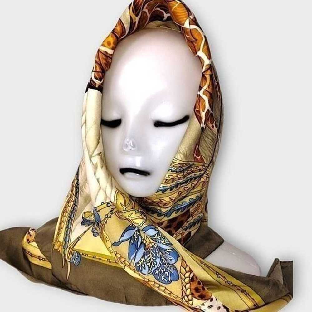 Salvatore Ferragamo Scarf Giraffe Leopard Silk Cl… - image 2