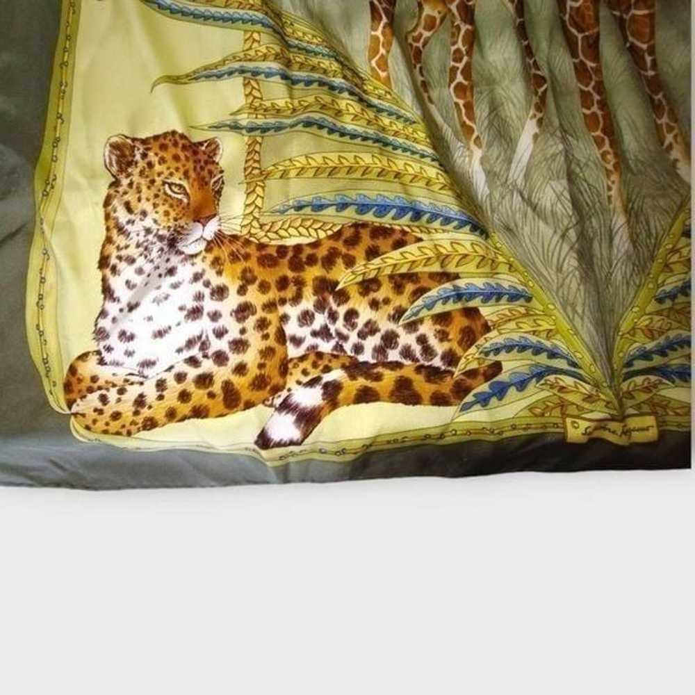 Salvatore Ferragamo Scarf Giraffe Leopard Silk Cl… - image 5