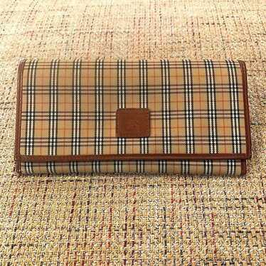 BURBERRY Plaid Canvas Brown Leather Credit Card I… - image 1