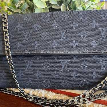 Louis Vuitton Mini Lin Black long wallet LIKE NEW!