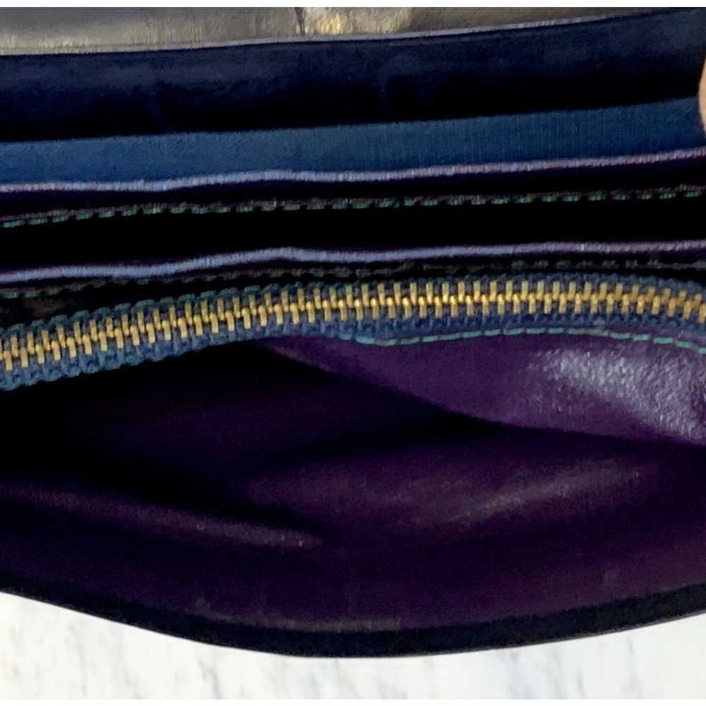 Vintage 80s YSL Patchwork Long Wallet Colorful Yves Saint Laurent w/ Dust Bag - Image 9