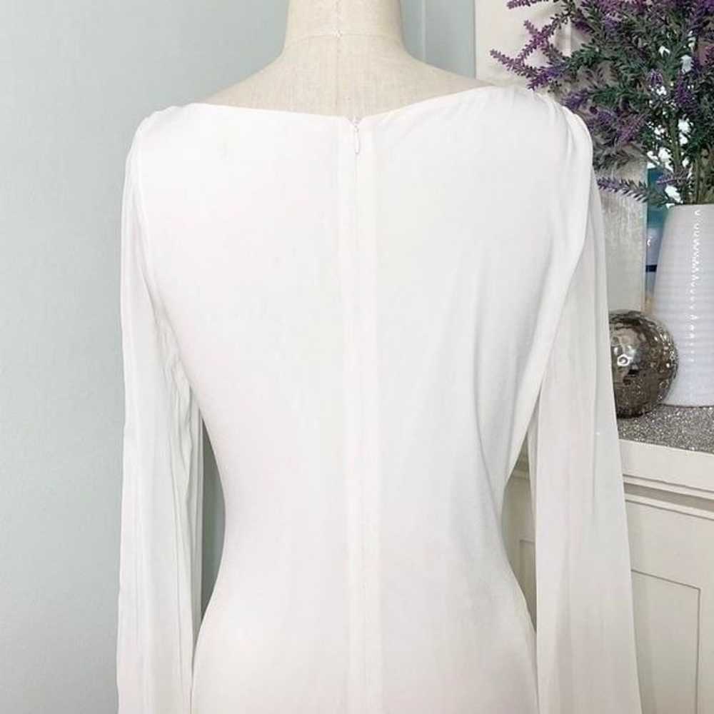 Ivanka Trump White Sheath Dress Sheer Long Sleeve… - image 10