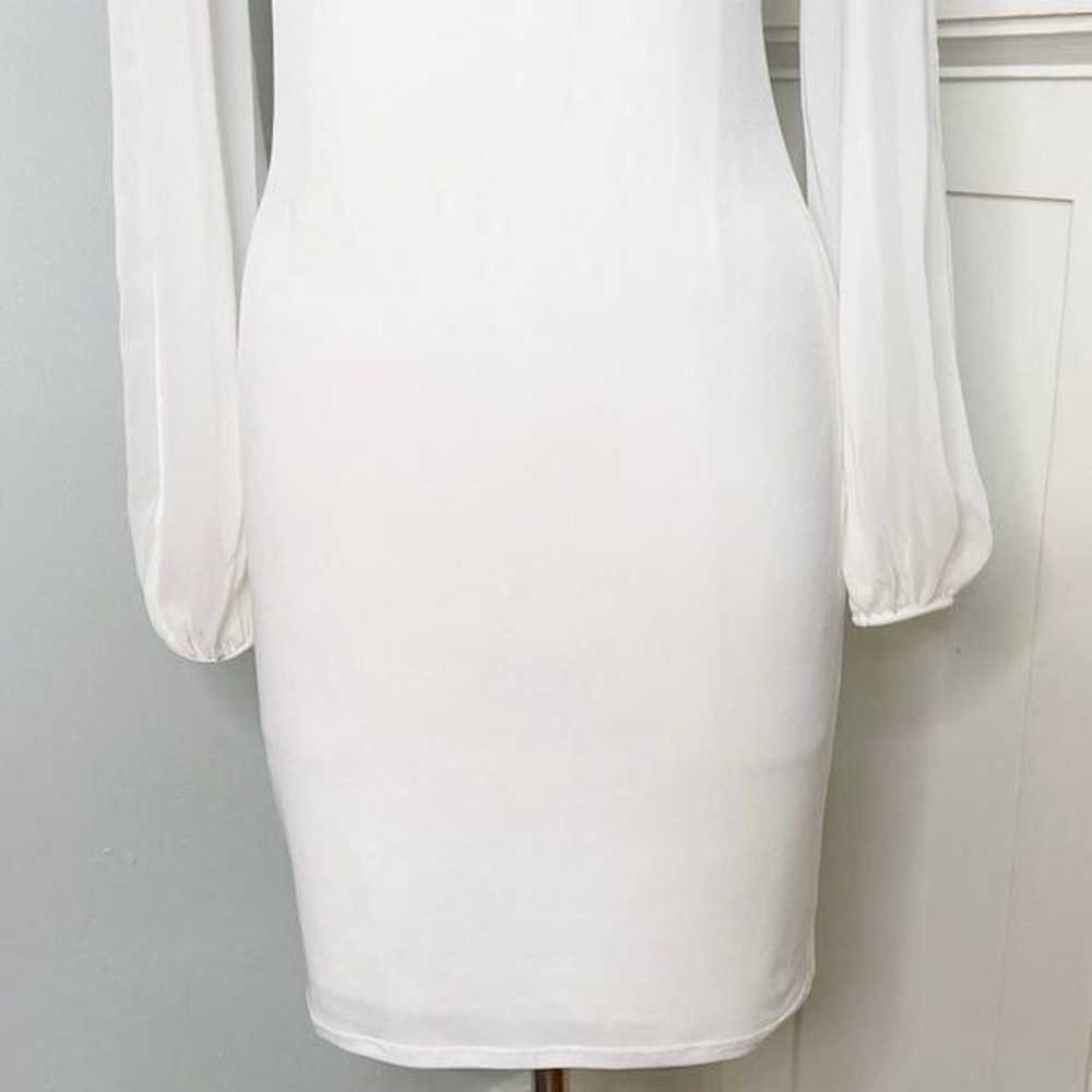 Ivanka Trump White Sheath Dress Sheer Long Sleeve… - image 5