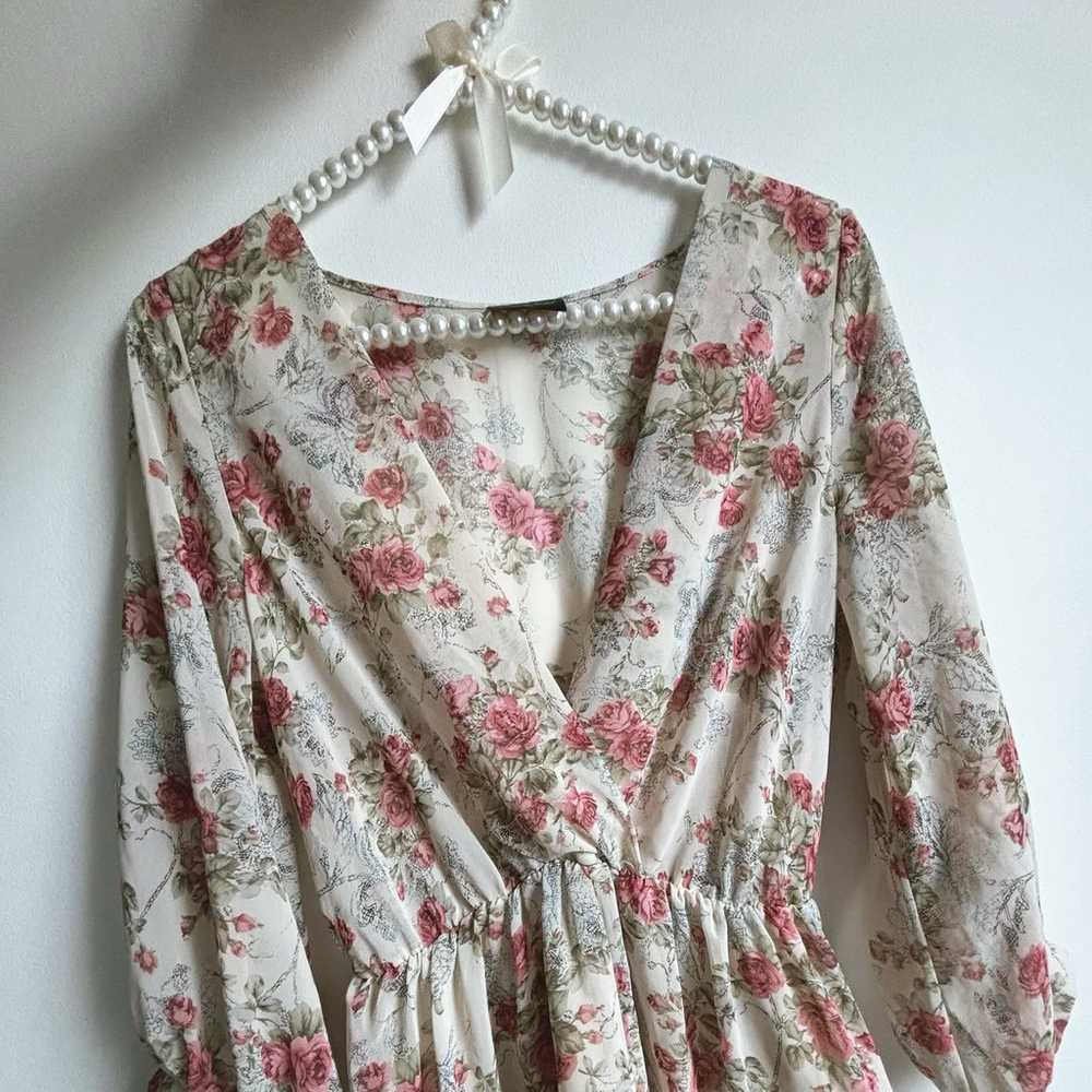 Vintage Ivory Floral Romper - image 1