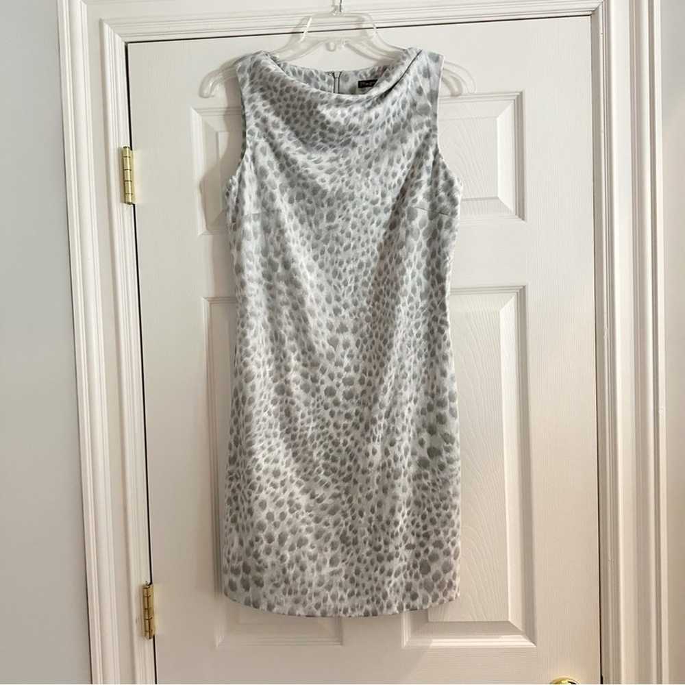 J McLaughlin Delilah Cheetah Cowl Dress Gray Whit… - image 3