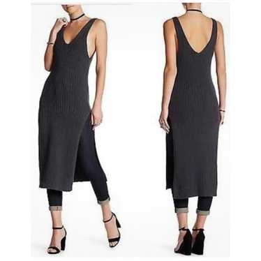 Free People Black Emmy Ribbed Knit Tank Dress Smal