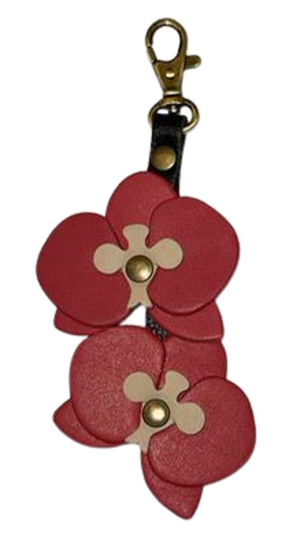 Portland Leather Blooming Orchid Keychain - image 1