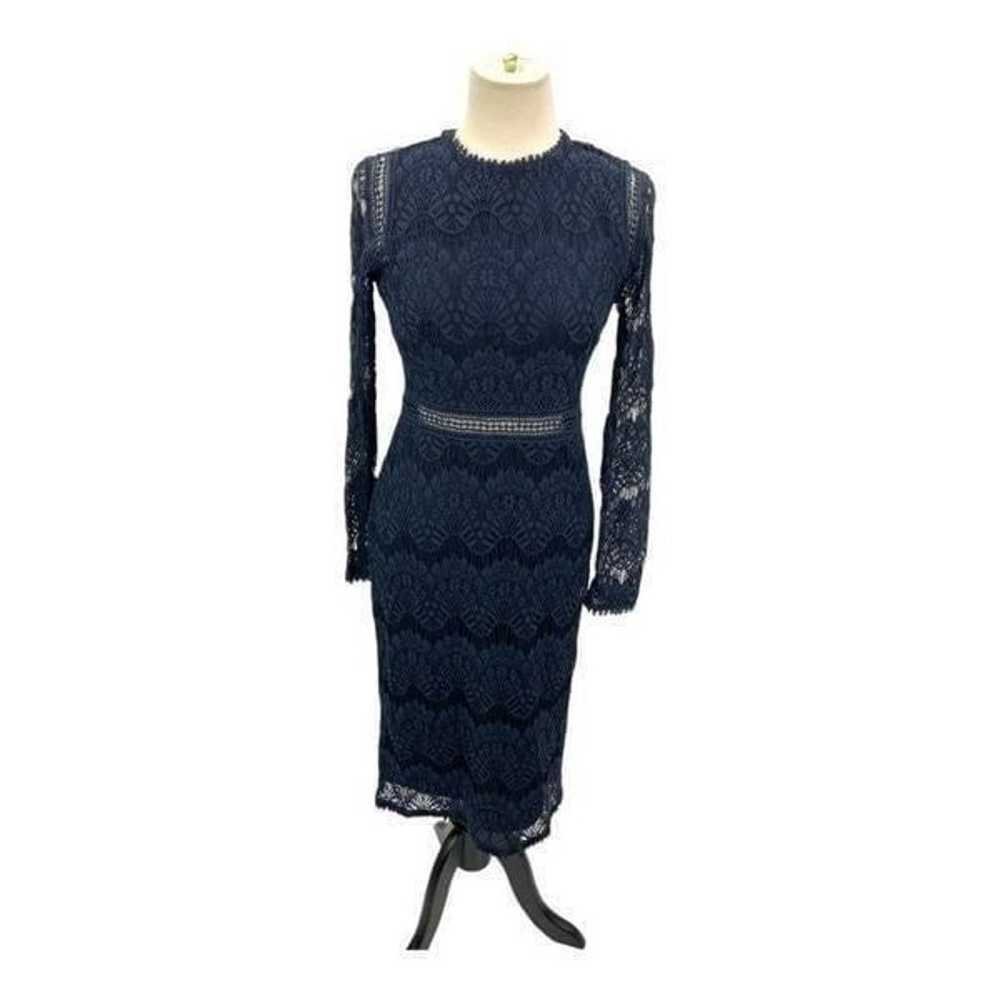 Love X Design Navy Blue Lace Long Sleeve Midi Dre… - image 2