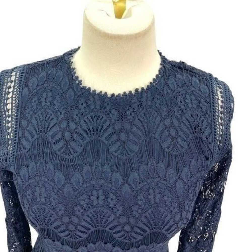 Love X Design Navy Blue Lace Long Sleeve Midi Dre… - image 3