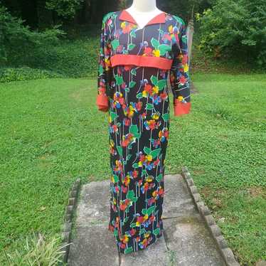 Custom Made Floral Maxi Dress Small