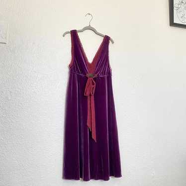 Free People Purple Velvet Boho Dress