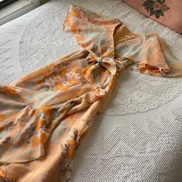 Vintage floral wrap dress