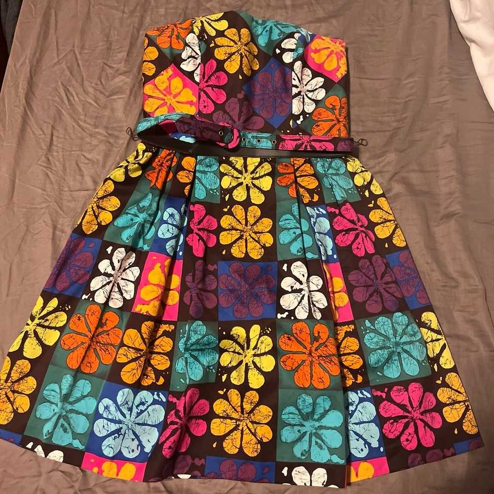 Trina Turk vintage retro flower power dress size … - image 1