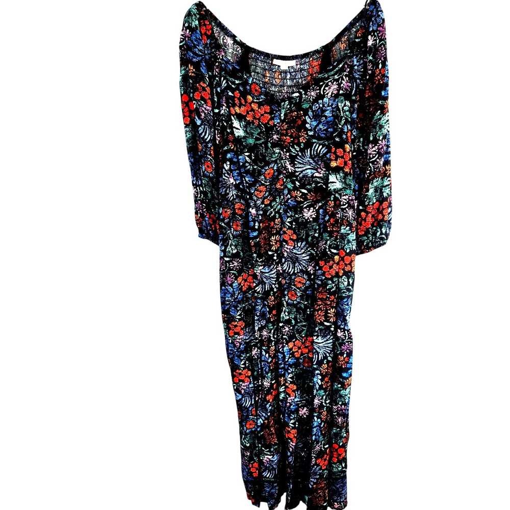 Knox Rose Women's Dress Large Black Floral Long S… - image 2