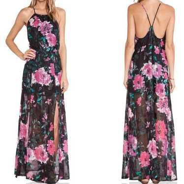 Tularosa Pink Floral Spaghetti Strap Maxi Dress s… - image 1