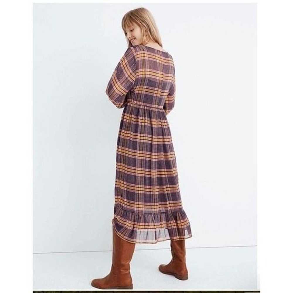 Madewell Sheer Plaid Full-Sleeve Ruffle Dress 199… - image 2