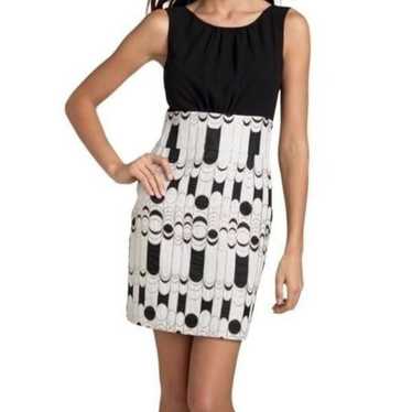 TRINA TURK Cocktail Dress - Size 4 - Black & Whit… - image 1