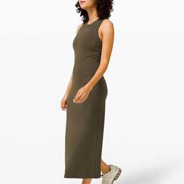 Lululemon All Aligned Midi Dress, Color: Dark Oliv