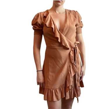 Privacy Please Tan Wrap Dress M