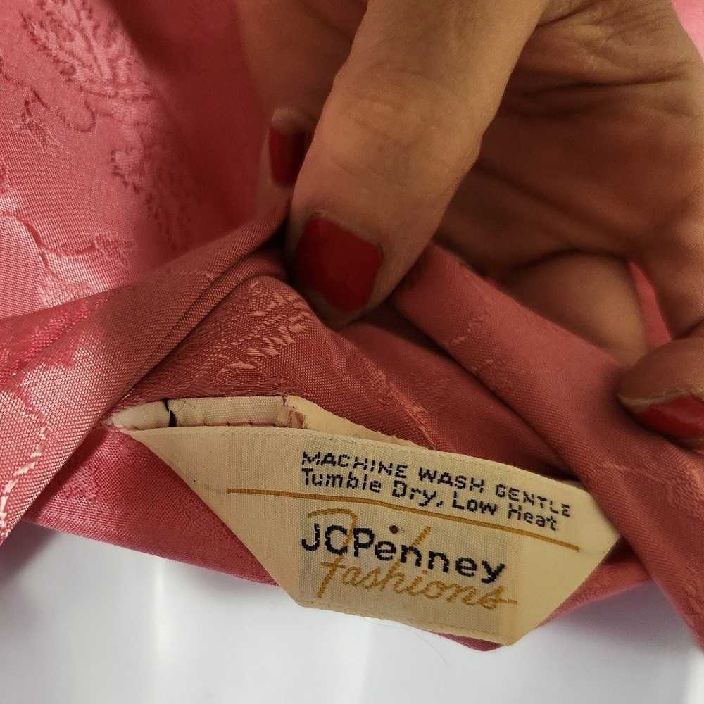 Vintage 70's JCPenny Fashions Pink Long Sleeve Bu… - image 10