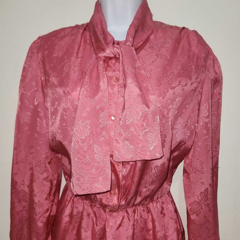 Vintage 70's JCPenny Fashions Pink Long Sleeve Bu… - image 11