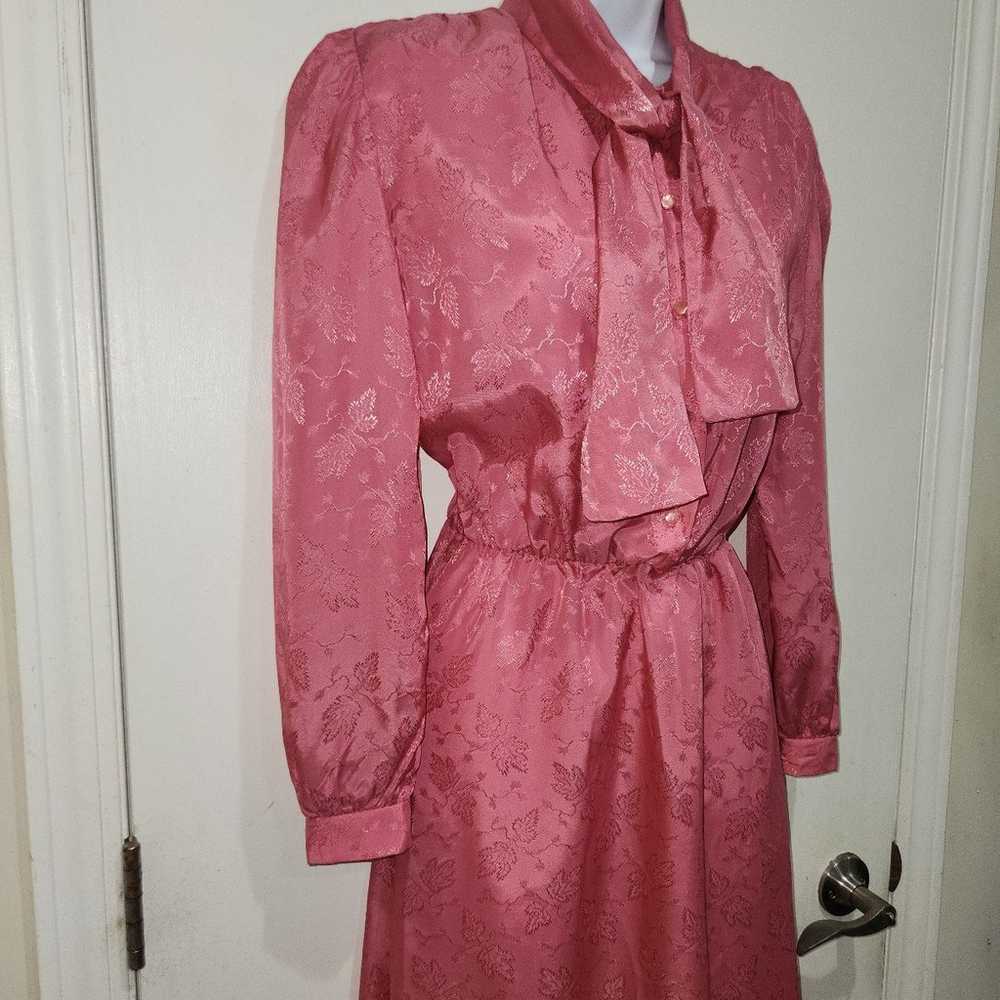 Vintage 70's JCPenny Fashions Pink Long Sleeve Bu… - image 2