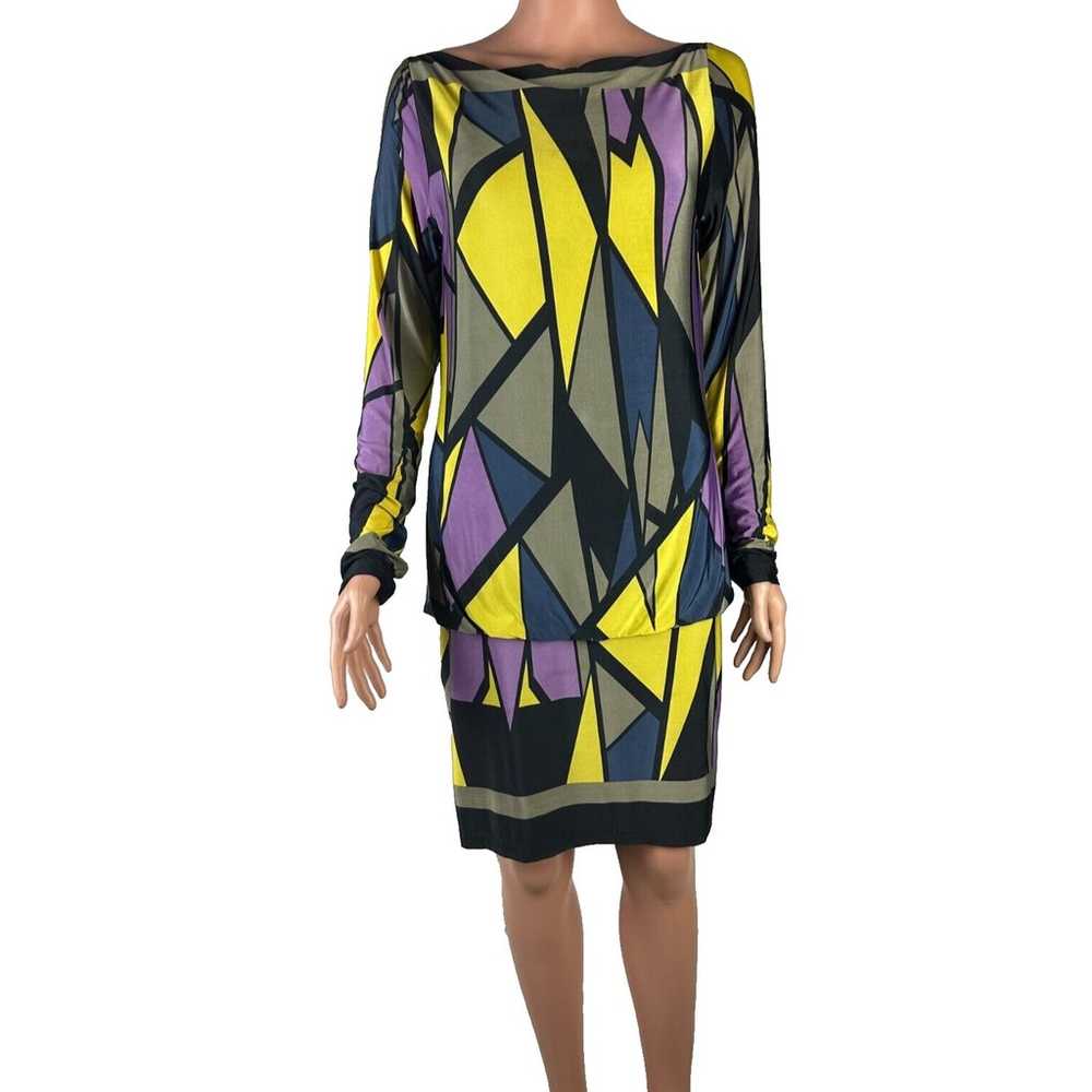 Analili Sz M Dress Geometric Print Long Sleeve Mu… - image 1