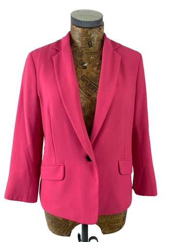 BERSHKA BLAZER JACKET MEDIUM FUCHSIA PINK Button … - image 1