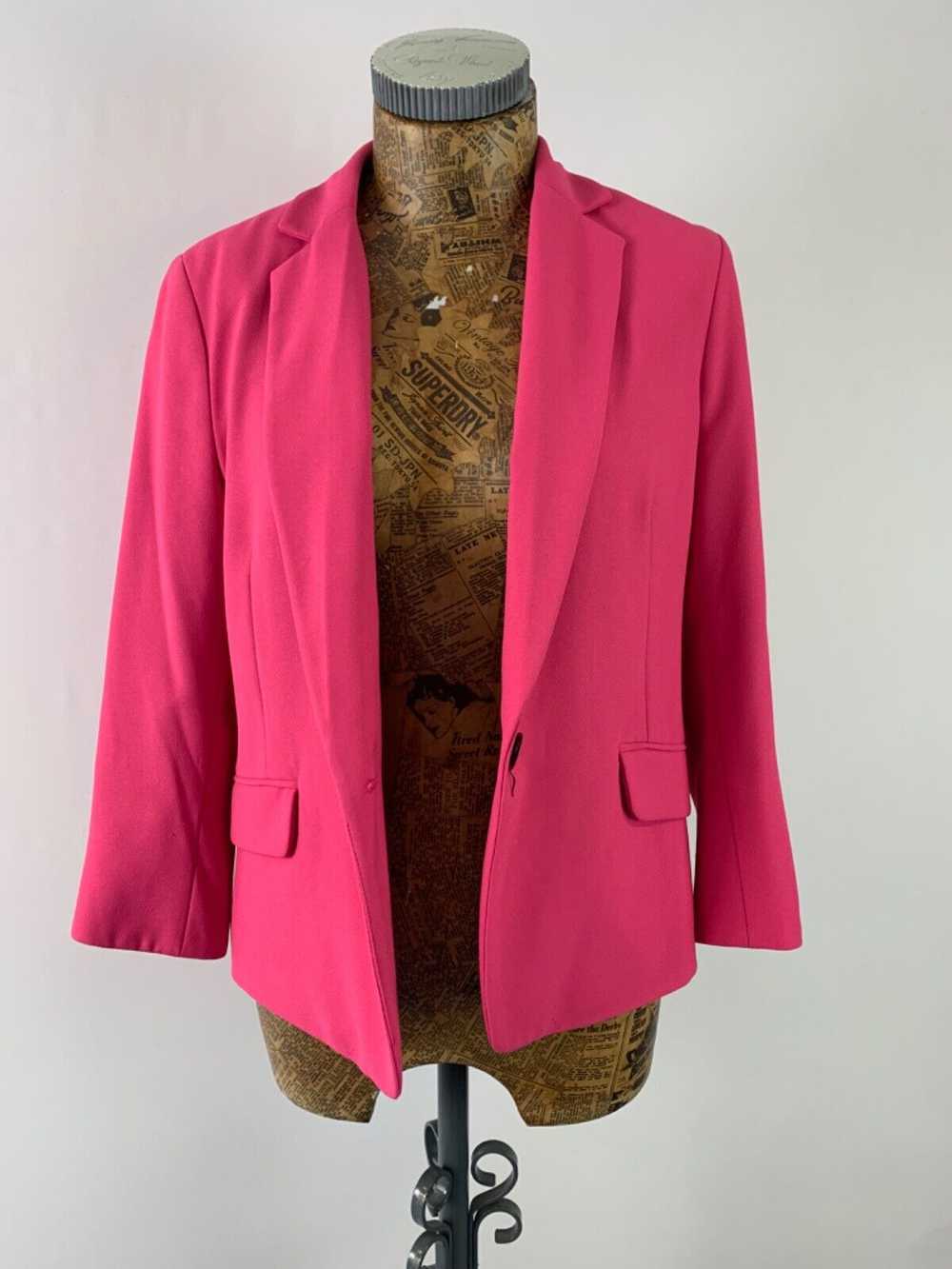 BERSHKA BLAZER JACKET MEDIUM FUCHSIA PINK Button … - image 3