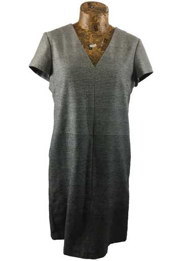 NEXT TAILORING DRESS 12 GREY Gradient Striped V Ne