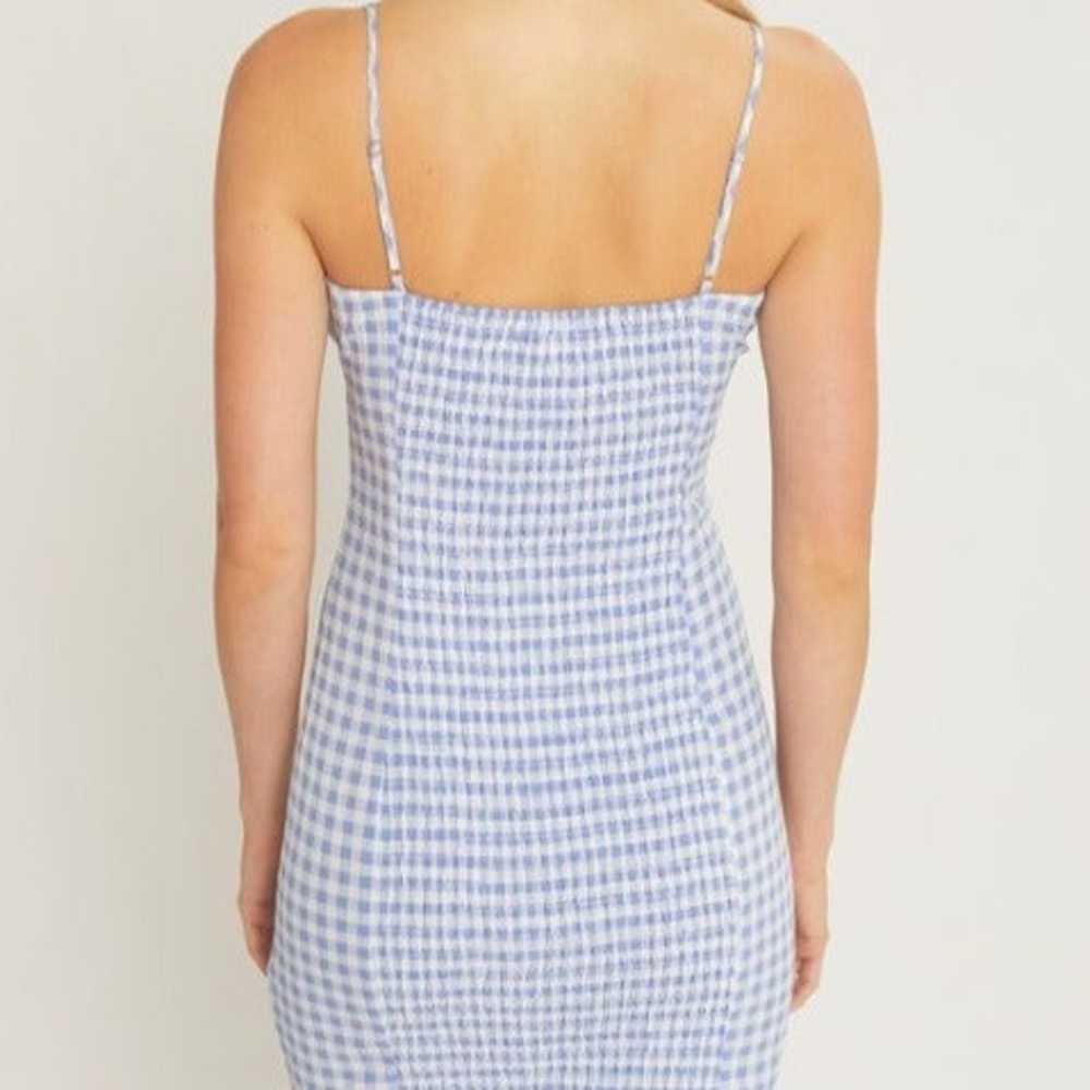 WOMEN'S BLUE GINGHAM SPAGHETTI STRAP CAMI MINI DR… - image 5