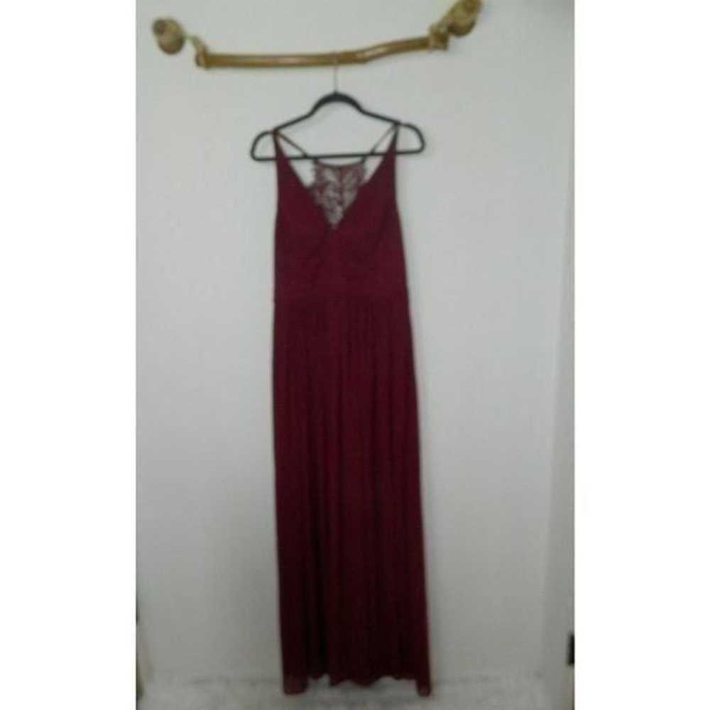 Lulus Dress Burgundy Love Spell Lace Back Maxi Dr… - image 4