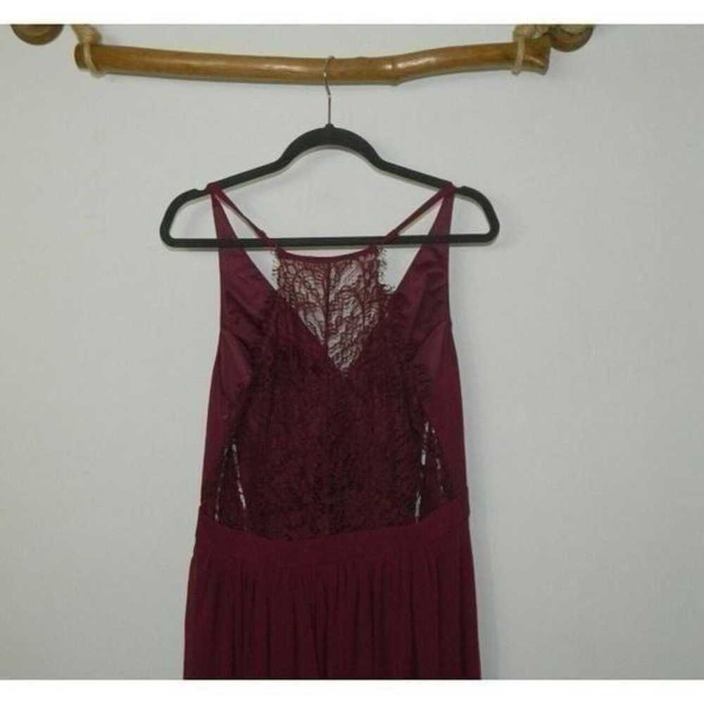 Lulus Dress Burgundy Love Spell Lace Back Maxi Dr… - image 6